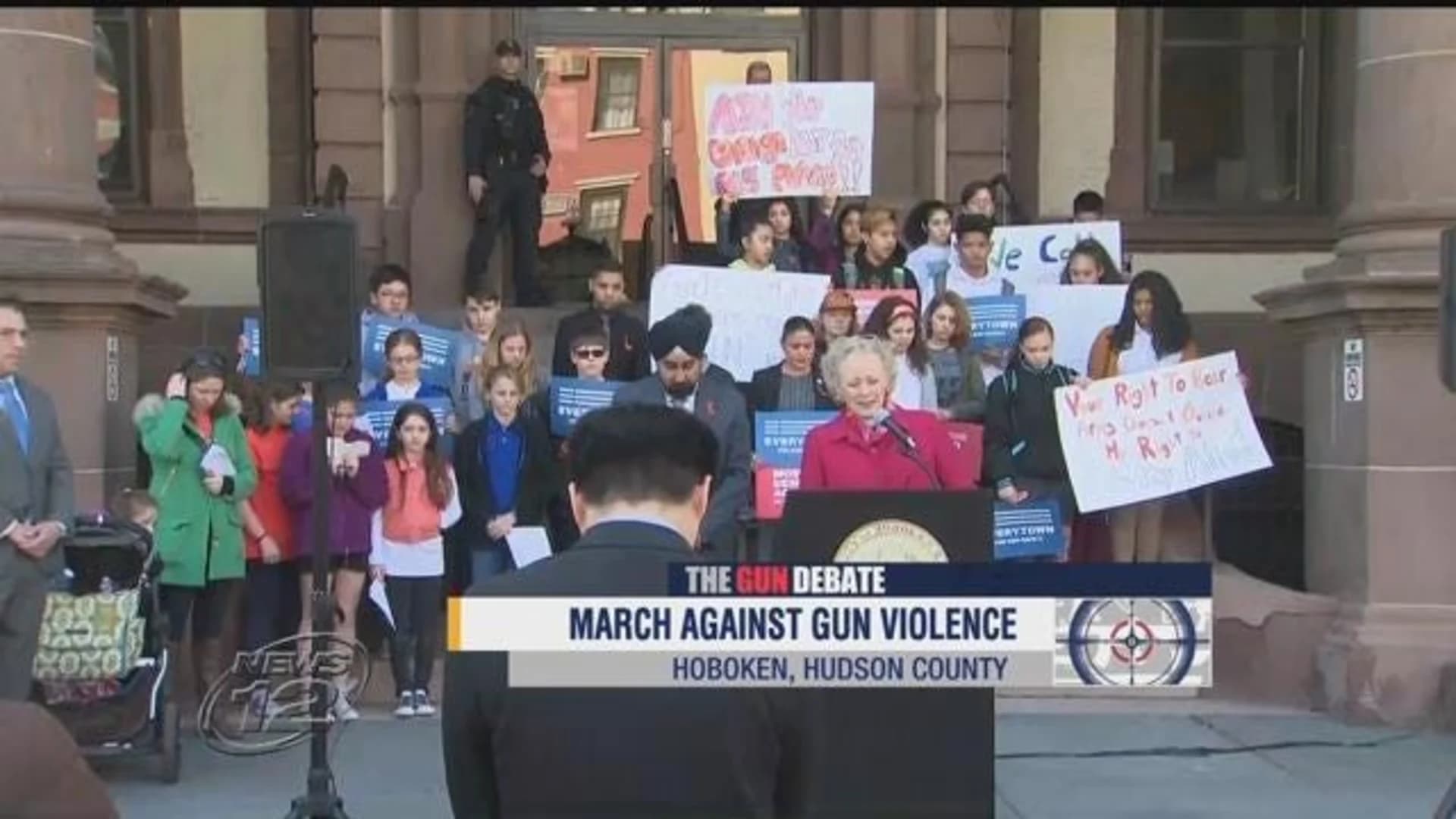 Students hold gun violence rally outside Hoboken City Hall
