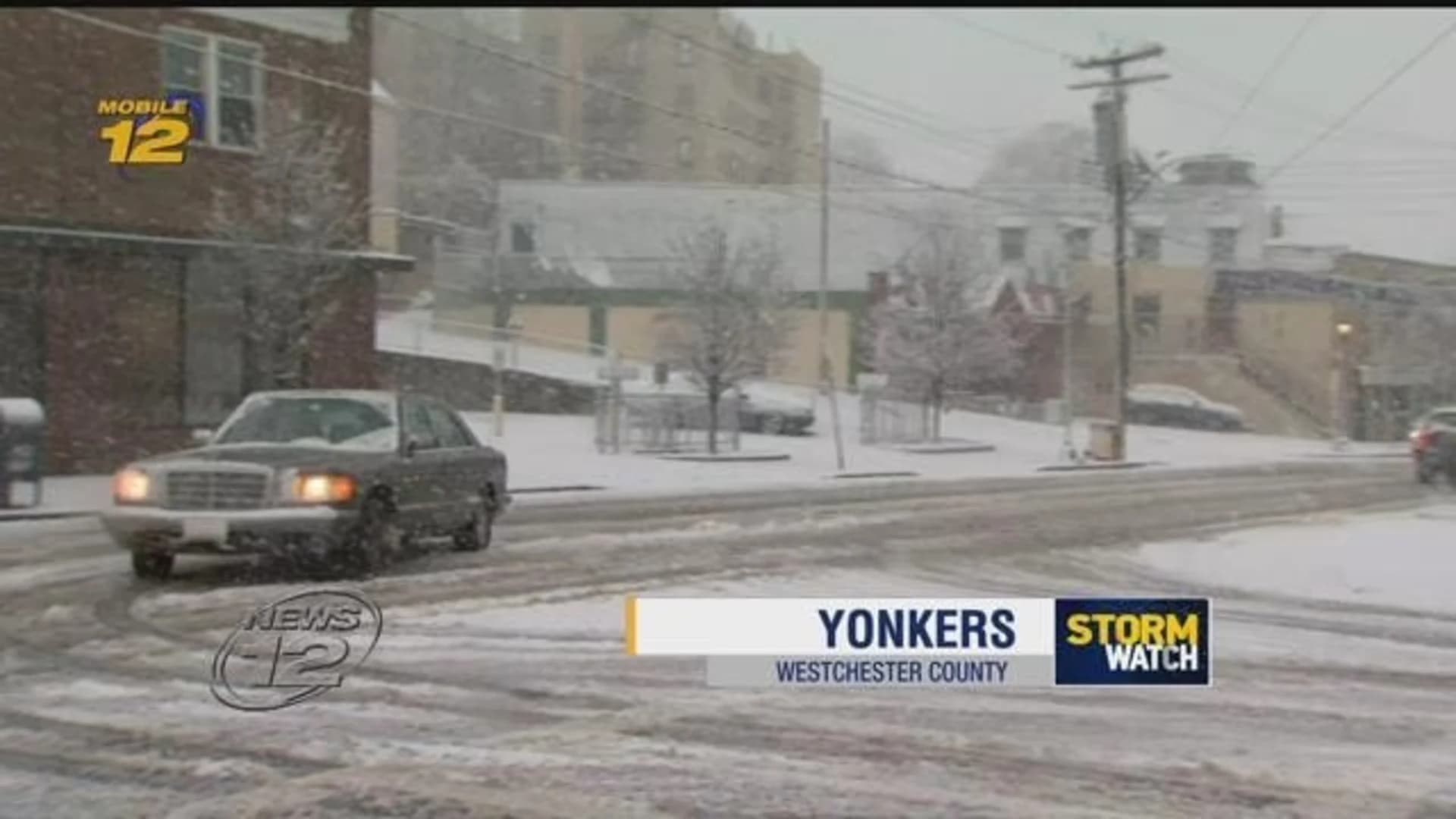 Yonkers DPW crews out on the roads as snow accumulates