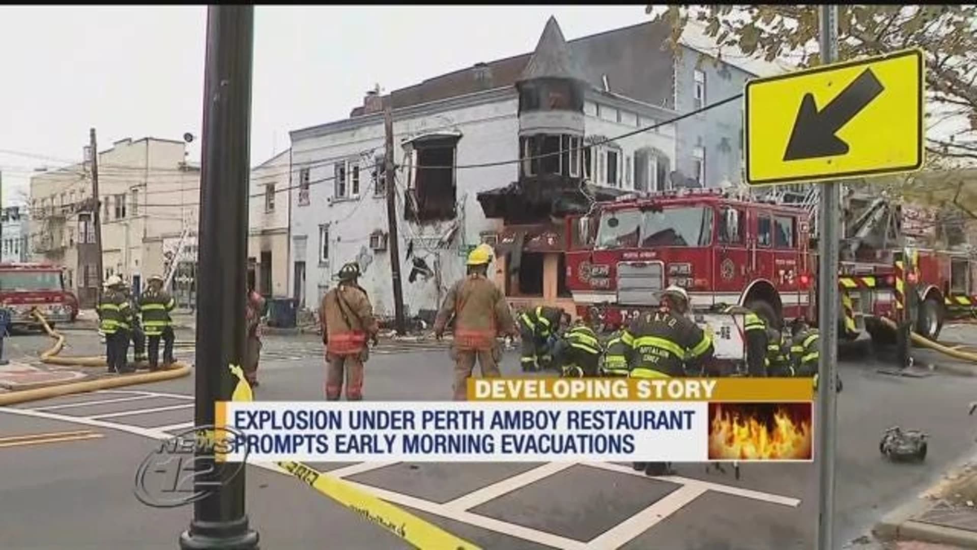 14 people displaced after explosion below Perth Amboy restaurant triggers fire