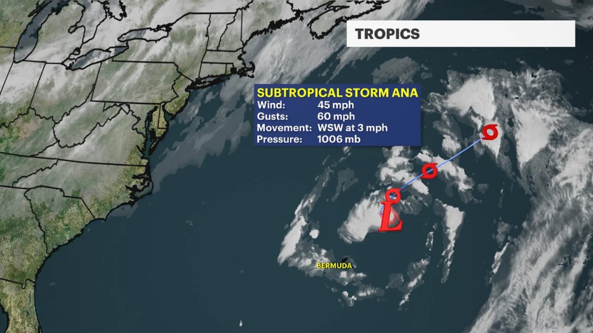 Ana, first named Atlantic storm of 2021, forms near Bermuda