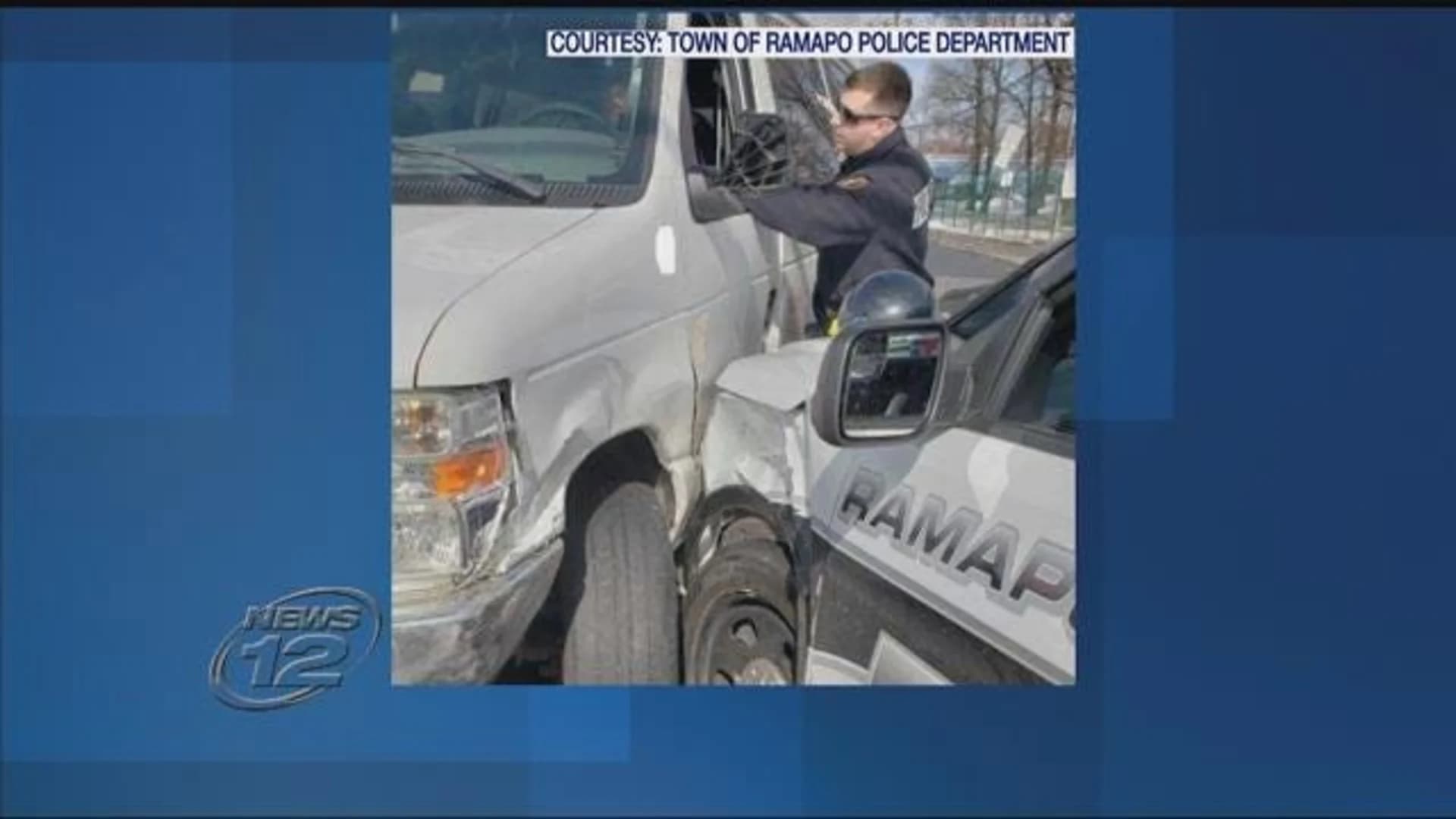 Woman turns into police car's path, causes crash in Ramapo