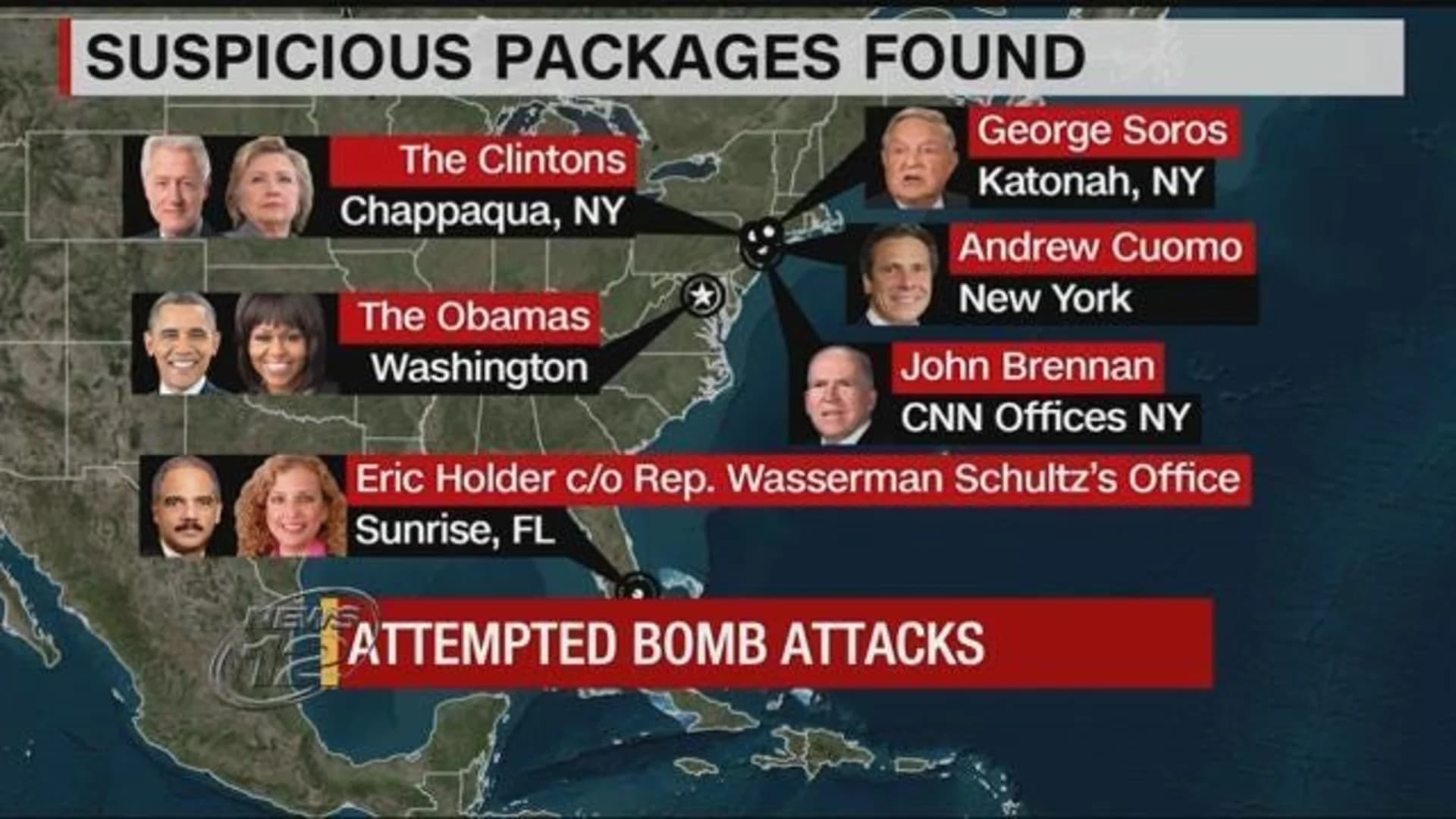 Wave of pipe bombs targets Democrats, CNN in terror-by-mail