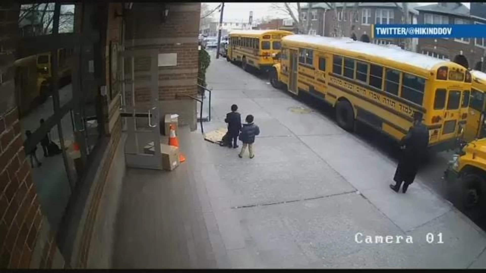 Caught on camera: Driver on sidewalk nearly misses hitting children