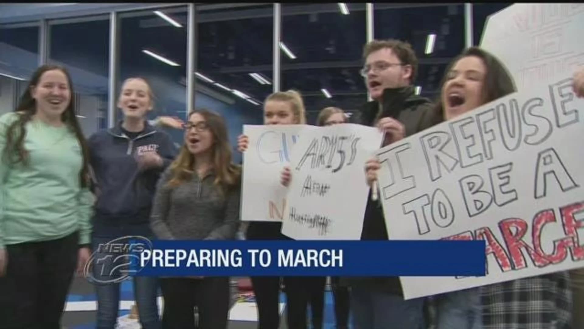 Pace University students prepare for gun control march