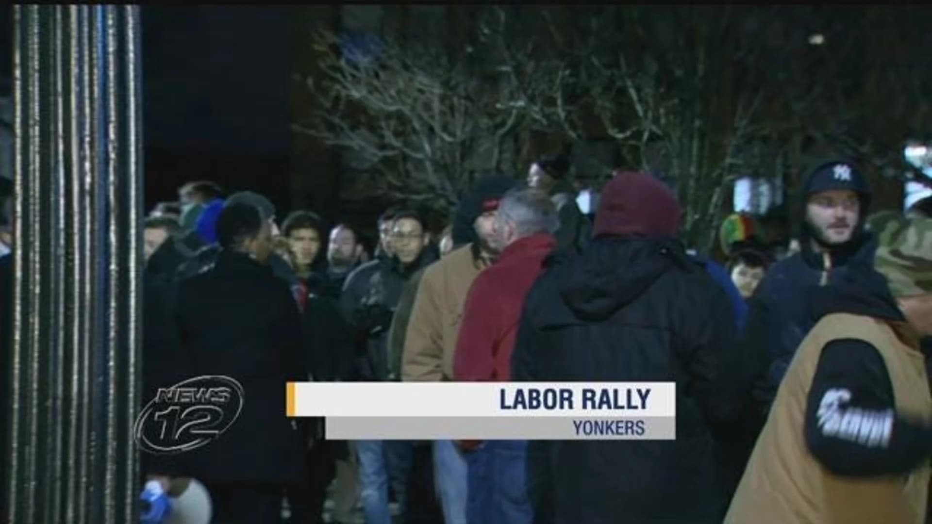 Labor union members rally for jobs on public projects