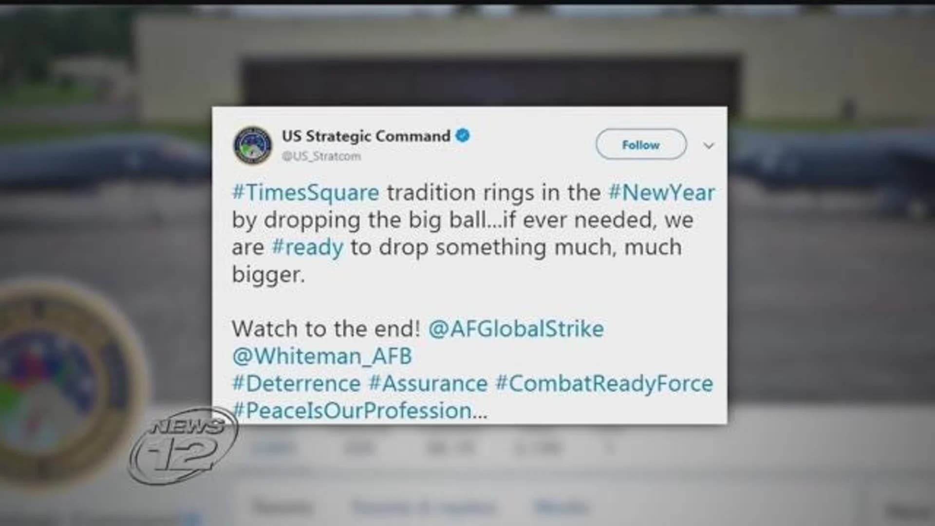 Strategic Command apologizes for tweet about dropping bomb