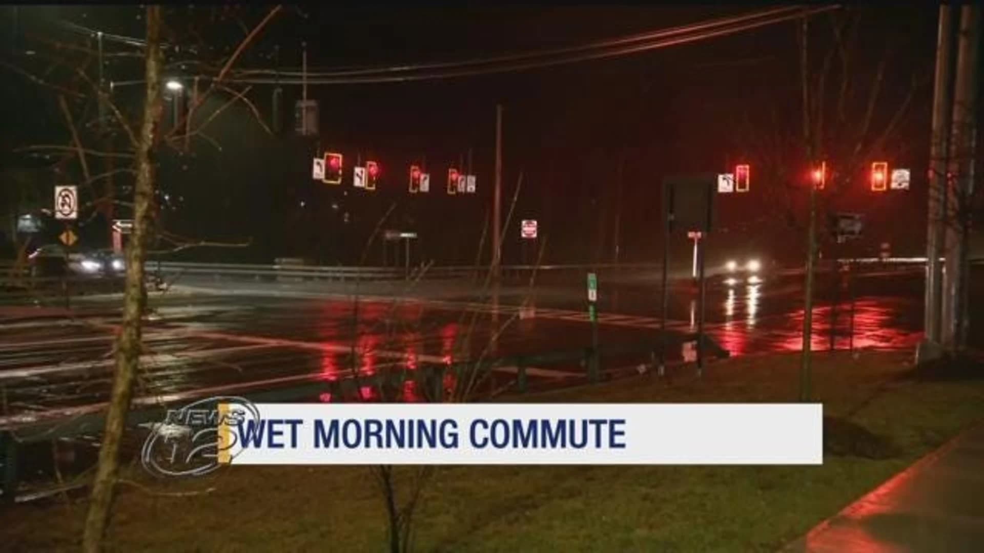 Steady rainfall makes for wet Friday commute