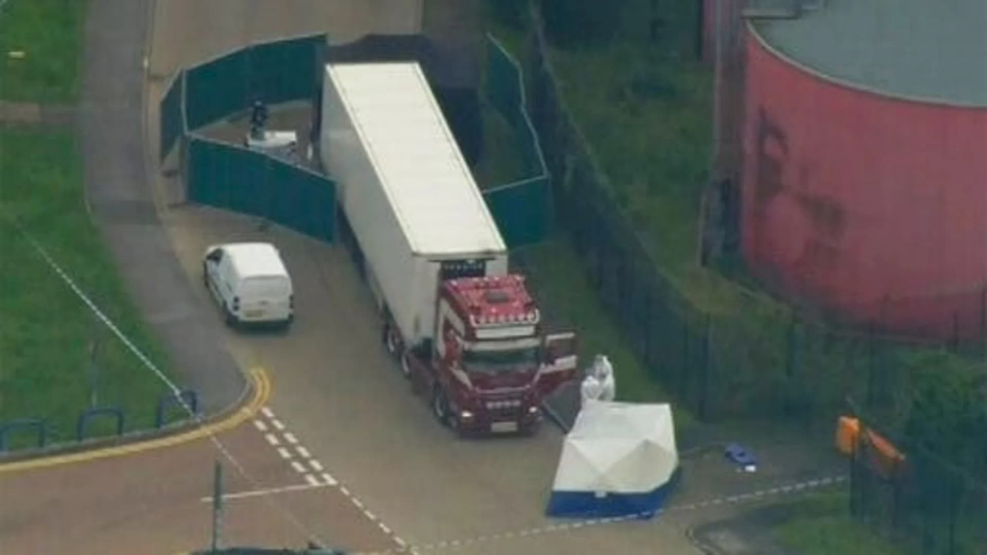 39 people found dead in truck container in southeast England