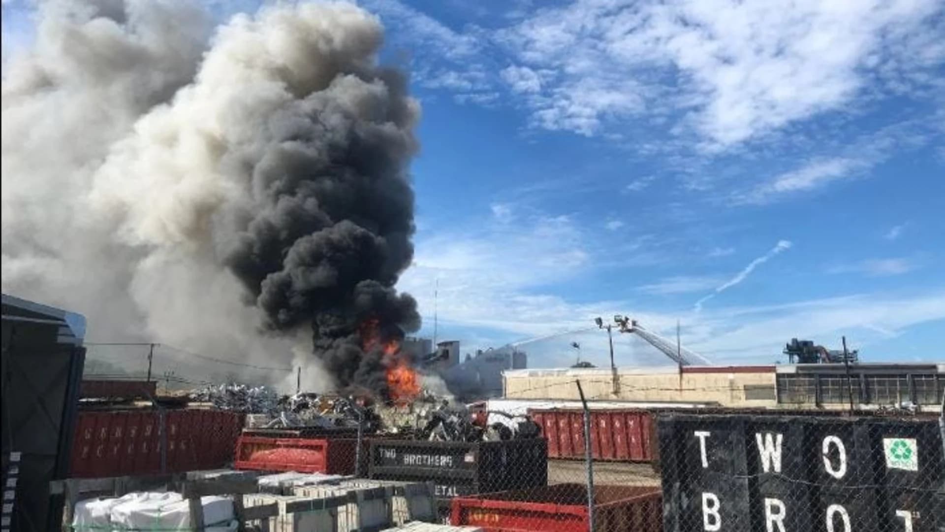 PHOTOS: Recycling center fire in West Babylon