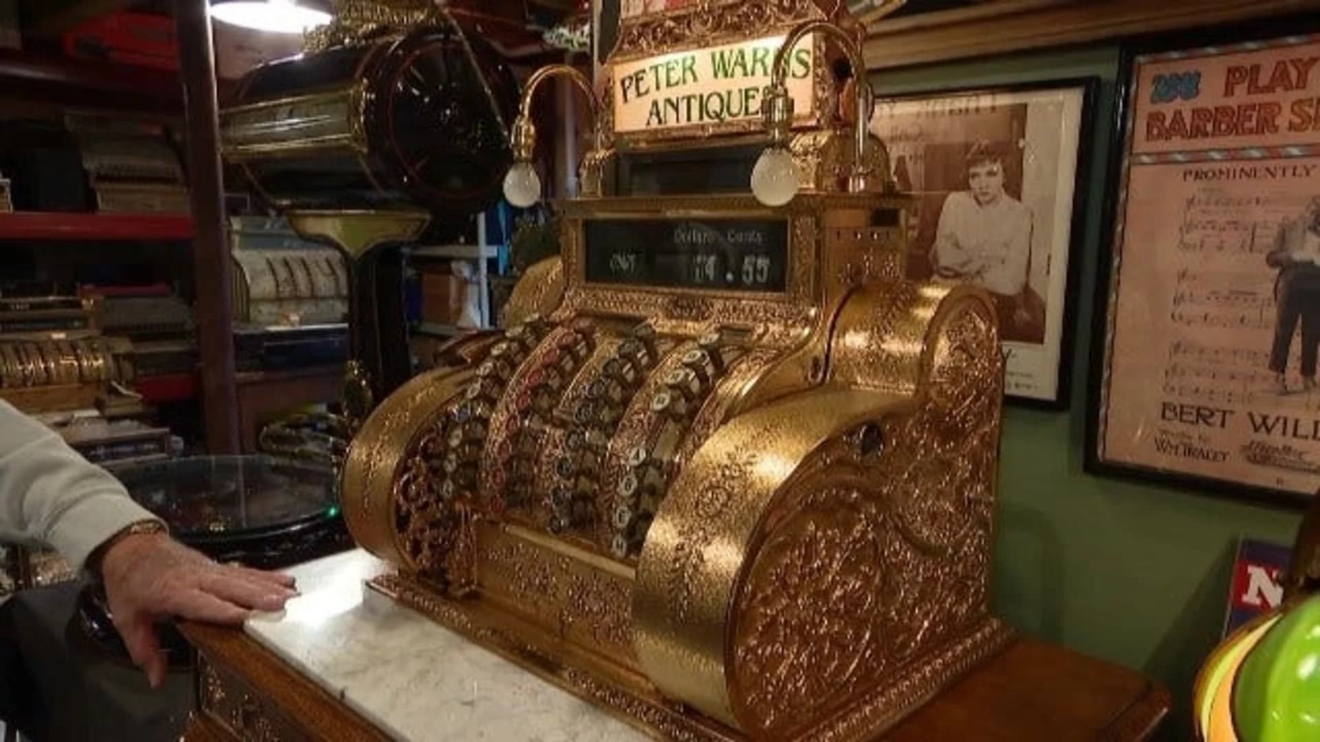 East End: Antique Brass Cash Register