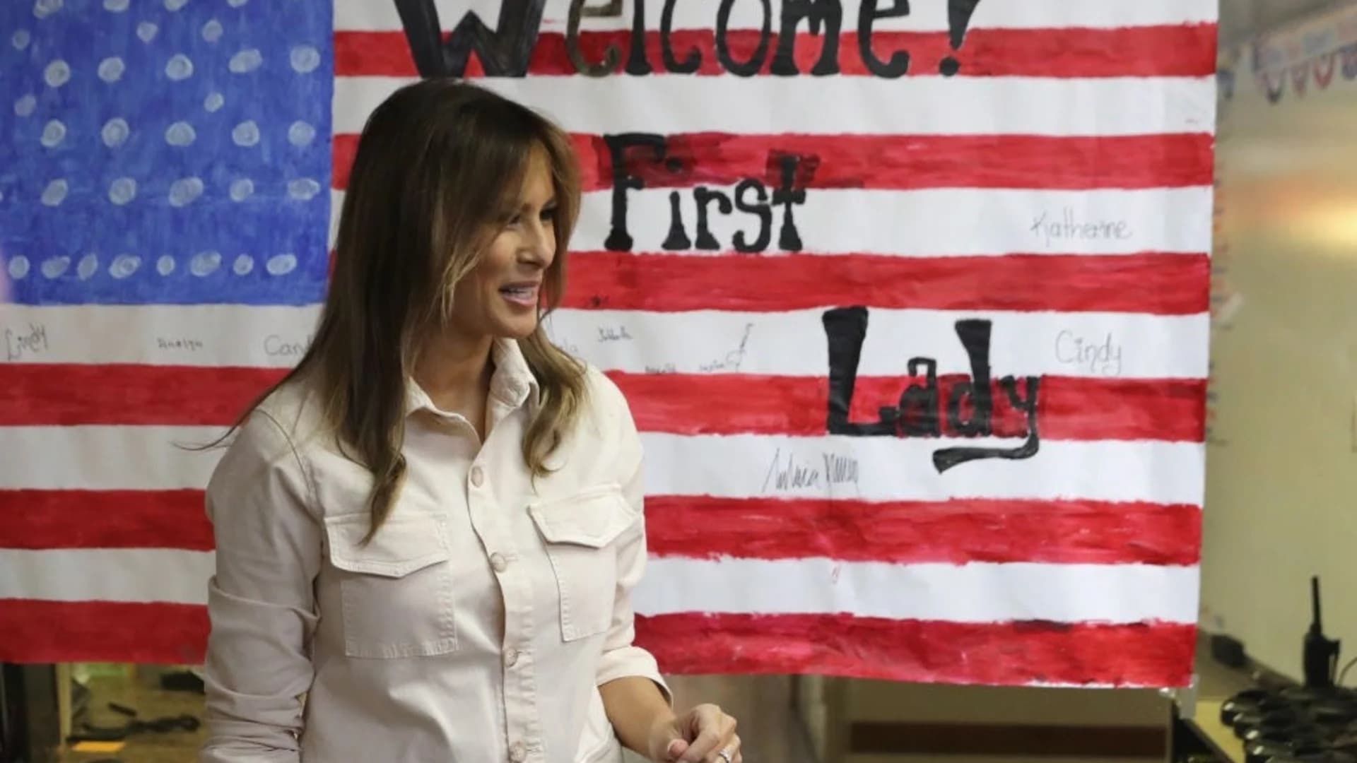First lady visits migrant children at Texas detention center