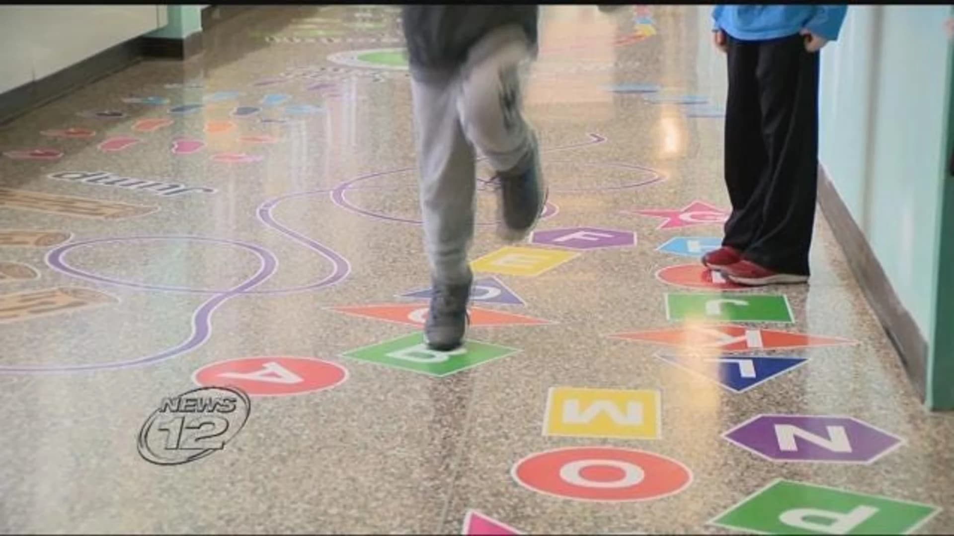 Students use Sensory Hallway to jump their way to success