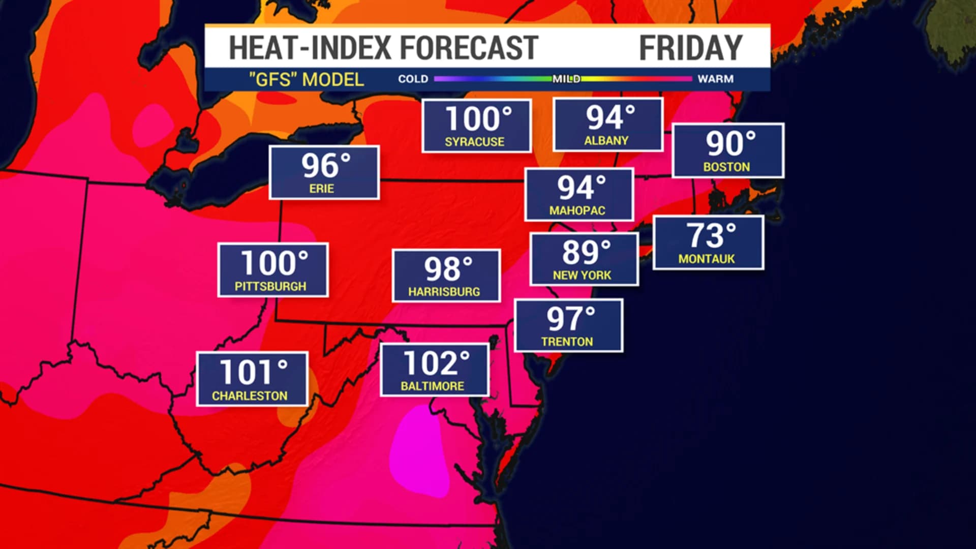 Excessive heat warning in effect Friday with temps to feel around 100-110 degrees