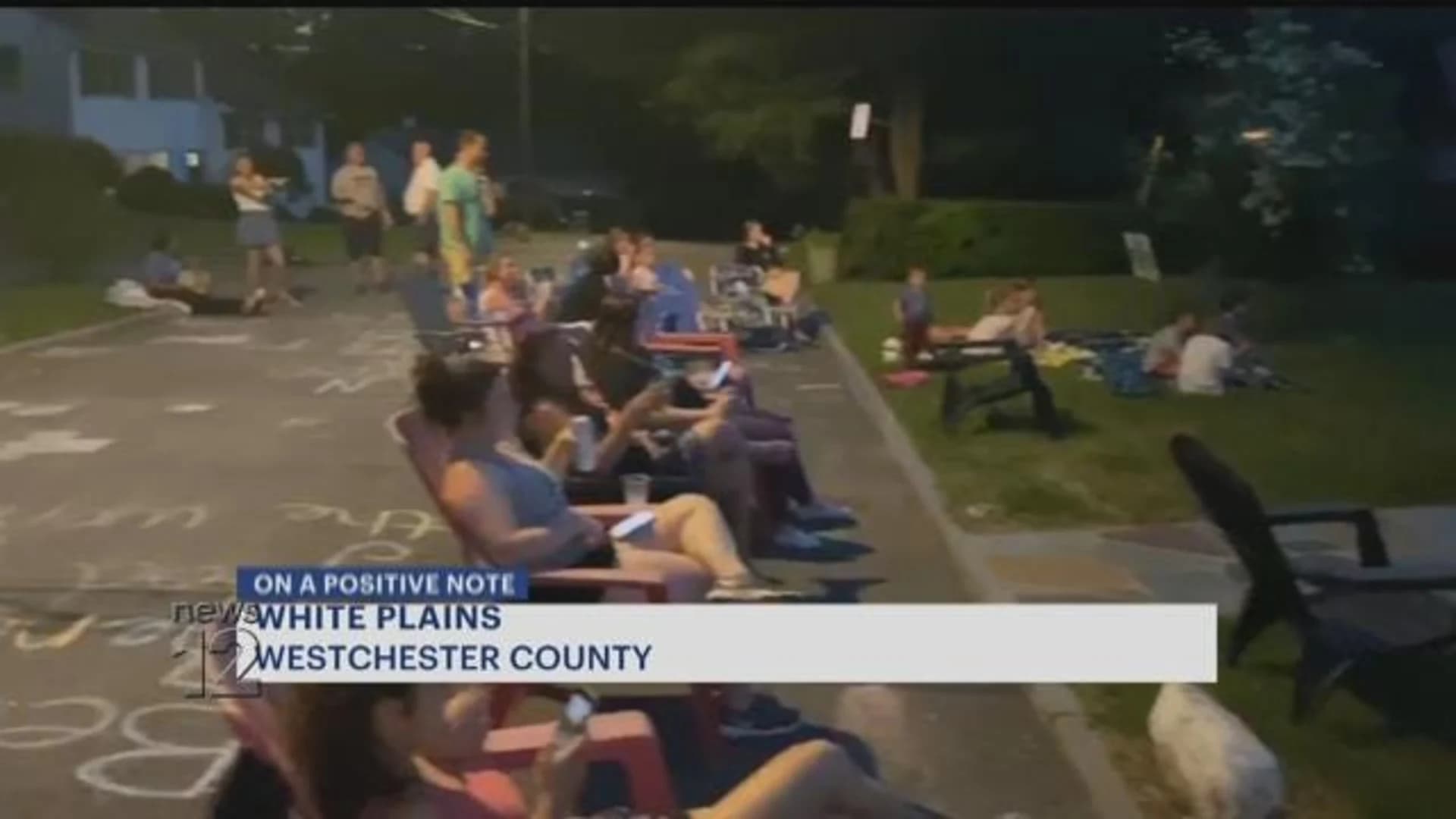 White Plains residents hold outdoor movie night
