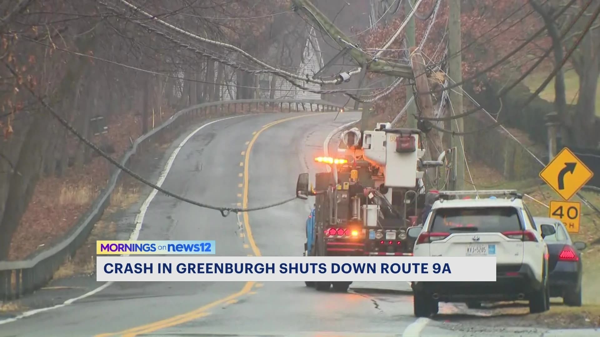 Car smashes into utility poles, shuts down Route 9A in Greenburgh for hours