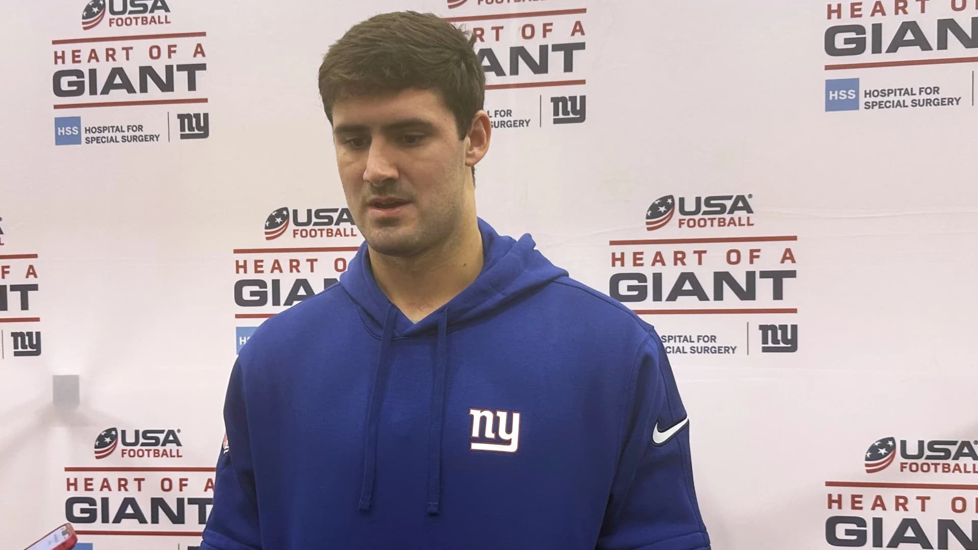 Giants quarterback Daniel Jones says knee surgery was limited to his ACL