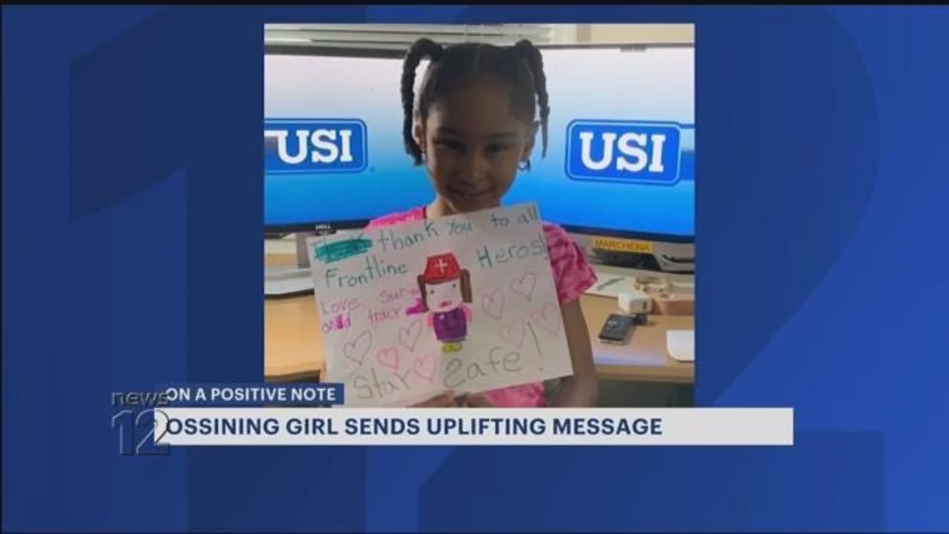“Stay Strong.” Ossining first-grader sends News 12 sweet message to stay positive