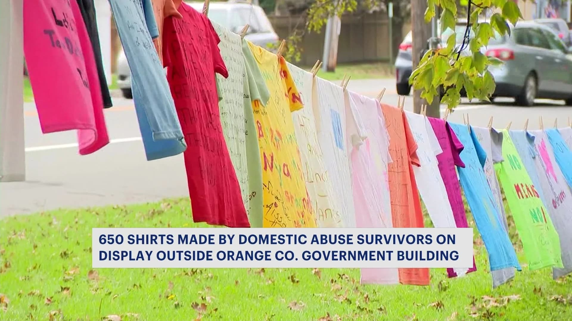 Fearless' annual clothesline project on display in Goshen for Domestic Violence Awareness Month 