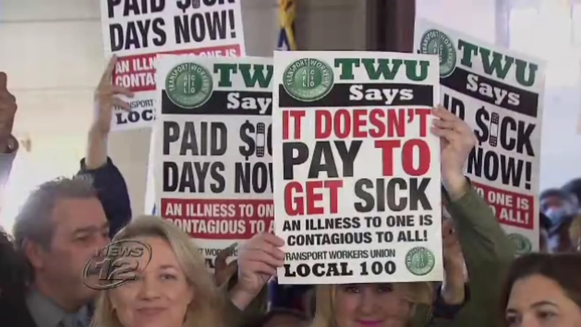 Union workers rally in support of proposed sick-day legislation