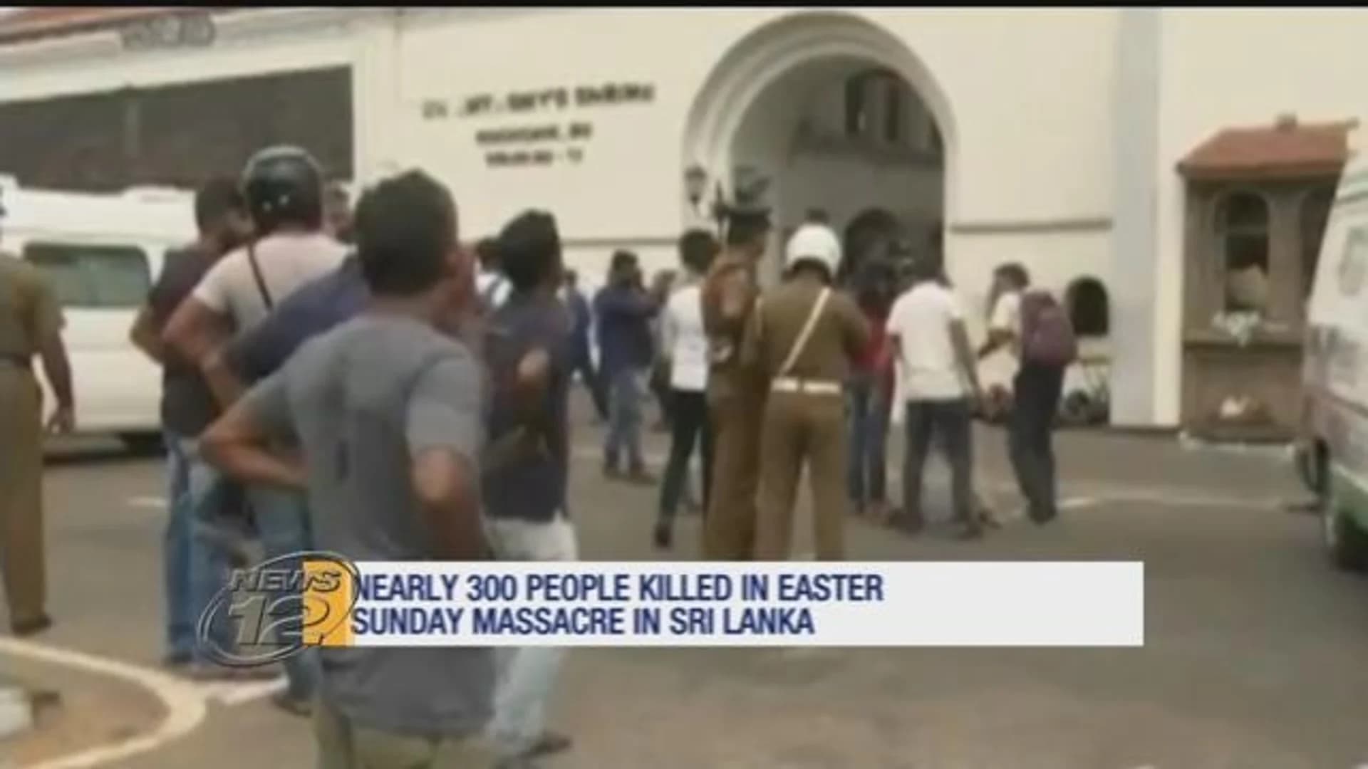 Van explodes near bombed Sri Lanka church