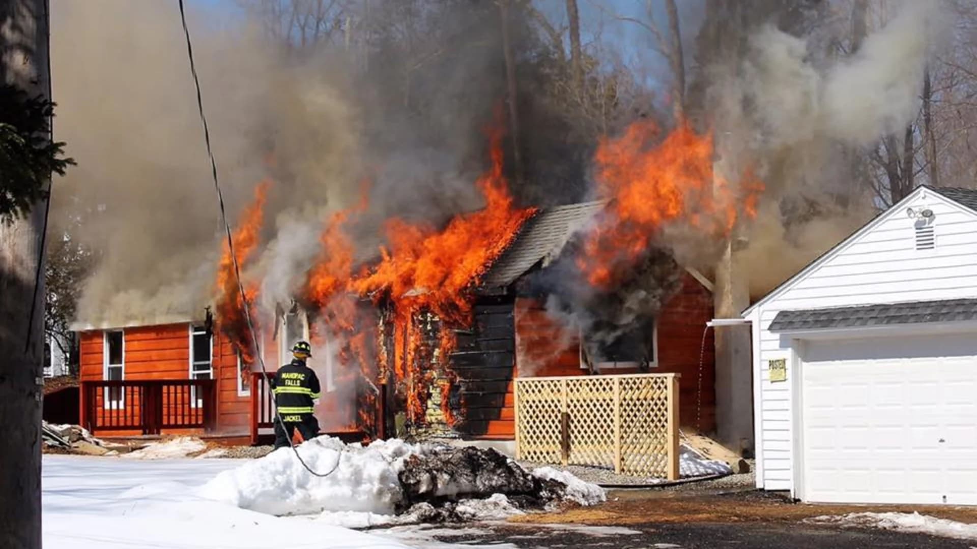 Fire rages at home in Mahopac