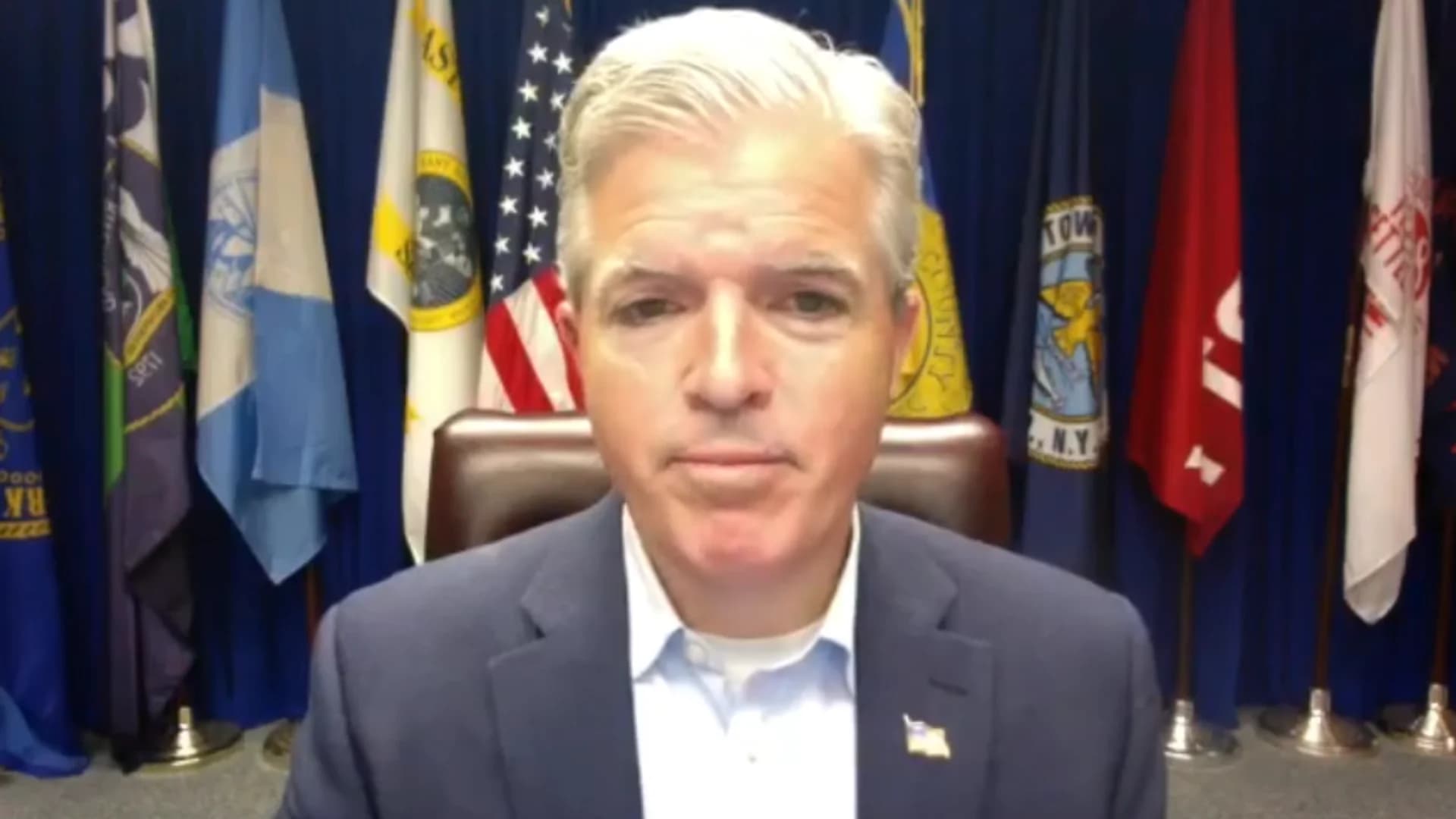 Suffolk County Executive Steve Bellone is giving an update on the aftermath of Isaias